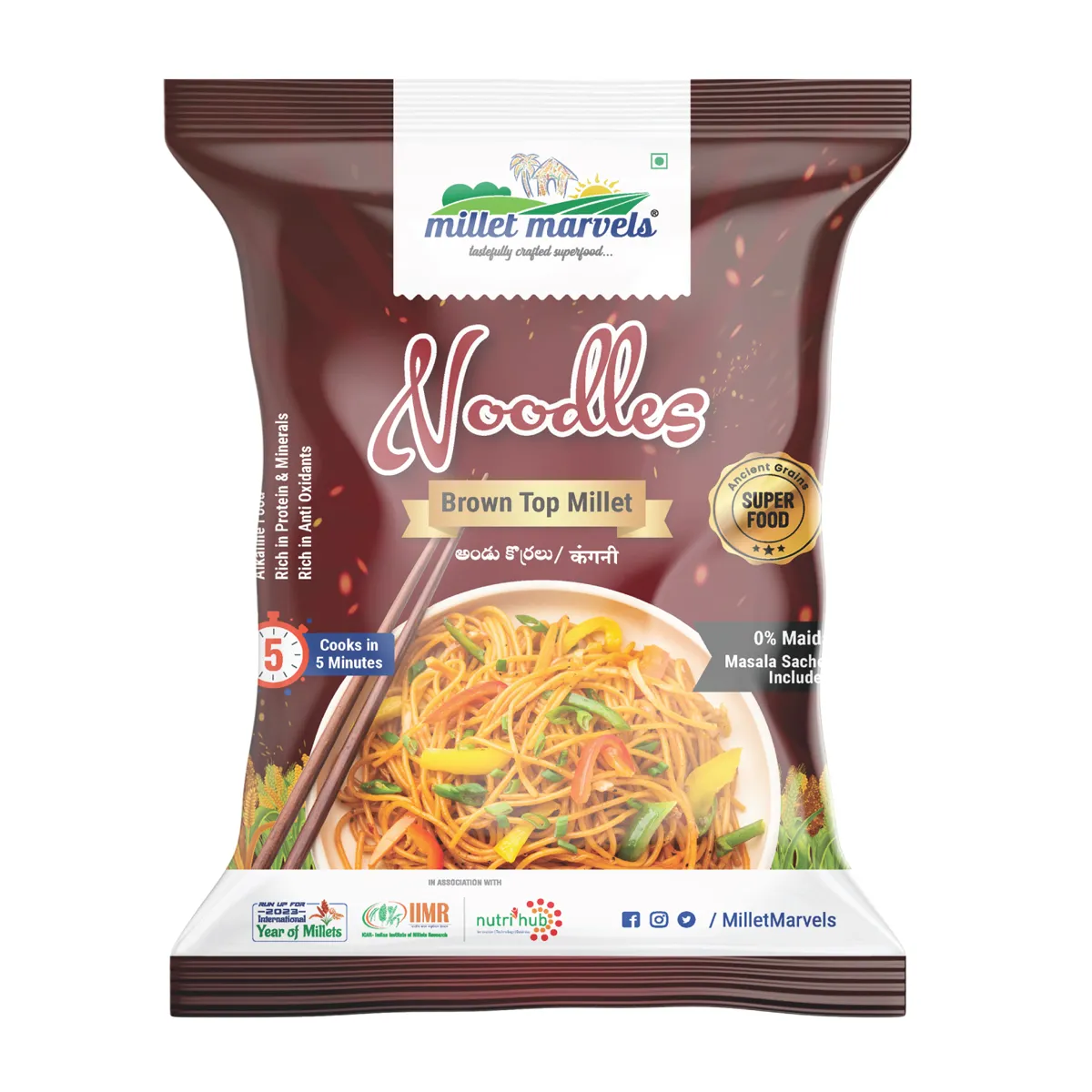 Brown top millet noodles